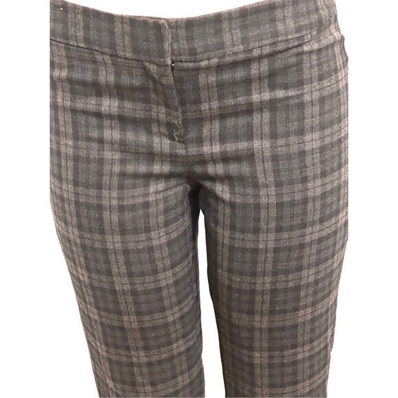 $120 Talbots Petites Women's Wool Blend Ankle Plaid Gray Pants Size 4p #1154 - Picture 1 of 12